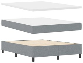 Boxspring Ágy Matrace Sötétszürke 140x200 cm Szövet