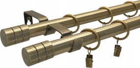 Függönykarnis dupla 19+19 mm Fém Loft Mix arany Antik Arany 140 cm