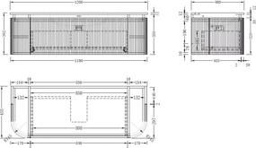 AREZZO design SIERRA 120 cm-es Fürdőszoba alsószekrény 1 fiók, 2 ajtó, matt fehér