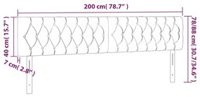fekete szövet LED-es fejtámla 200x7x78/88 cm