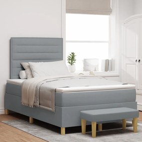 Boxspring Ágy Matraccal és Pad Light Grey 120x200 cm Szövet