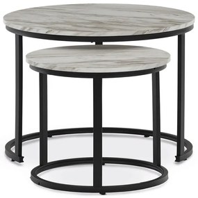 Dohányzóasztal 70×70 cm, MDF, Márvány Mintás Fehér. CT-X7122 WT