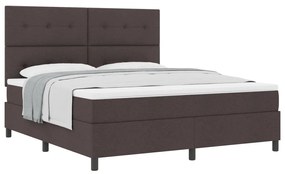Boxspring Ágy Matraccal Sötétbarna Szövet Super King