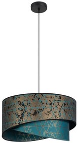 Csillár zsinóron REZO 1xE27/60W/230V türkiz/arany