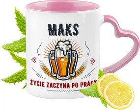 Max bögre Rózsaszín, szív alakú füllel Kávé Ajándék