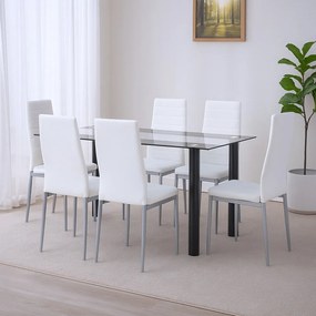 Denton 6+1 étkező garnitúra fehér-szürke