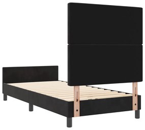 Fekete Ágykeret 100x200 cm Bársony