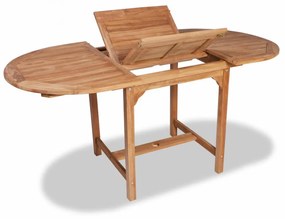 Tömör tíkfa kihúzható kerti asztal (110-160) x 80 x 75 cm
