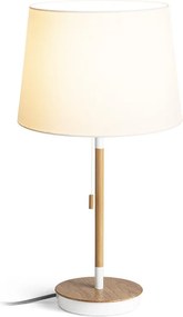 RENDL KEITH/AMBITUS 30 stolní s USB Polycotton bílá/buk 230V LED E27 15W
