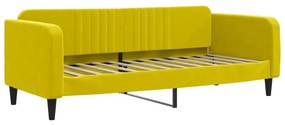 sárga kihúzható bársony heverő 80 x 200 cm