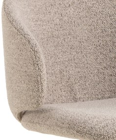MAZZONI EXPORT NELA Bézs Latte (Monza 60 szövet)/bézs lábak - MODERN BOUCLÉ KÁRPITOZOTT FORGÓSZÉK BOHO STÍLUSÚ NAPPALIBA/ÉTKEZŐBE/IRODÁBA