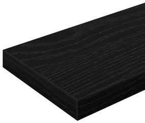 Polcos könyvespolc 4 pcs Fekete 100 x 10 x 1.5 cm Faanyag