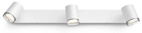 Philips Hue Adore fehér fürdőszobai fali spotlámpa, 3 spotfejjel, White Ambiance, 3x5W, 1050lm, 2200-6500K változtatható fehér, 3xGU10 LED fényforrás, IP44 + DimSwitch, 8719514340893