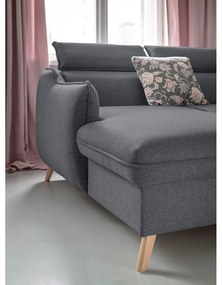 Sötétszürke kinyitható sarokkanapé (bal oldali) Sweet Harmony – Miuform