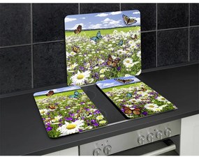 Edzett üveg tűzhely fedőlap szett 2 db-os 52x30 cm Summer Meadow – Maximex