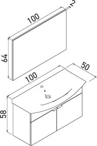 Purus mosdószekrény, 100 cm – TR785PNC1658