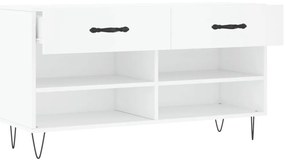 fehér szerelt fa cipőpolc 102x35x55 cm