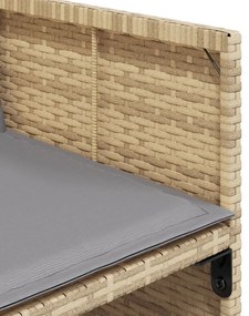 9 részes vegyes bézs polyrattan kerti étkezőgarnitúra párnákkal