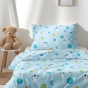 Goldea gyermek pamut ágyneműhuzat - űrhajósok az űrben 140 x 200 és 70 x 90 cm