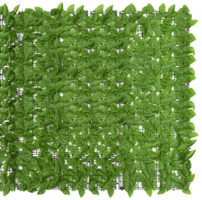 zöld leveles belátás elleni erkélyparaván 300 x 150 cm