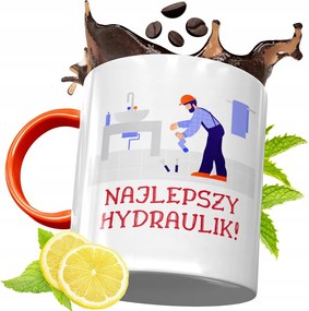 Narancssárga Bögre Vízvezeték Szerelőnek Ajándék fényképes nyomattal