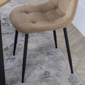 Étkezőgarnitúra 4 db. Bézs Bársony Aris székkel. Bővíthető asztal HARRY 102-142 cm