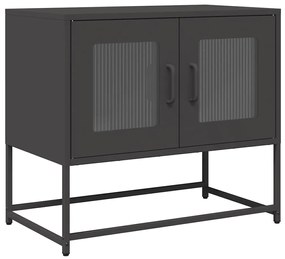 fekete hidegen hengerelt acél TV-szekrény 68x39x60,5 cm