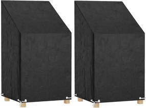 vidaXL 2 db polietilén kerti szék huzat 8 fűzőlyukkal 65x65x80/120 cm