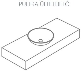 CeraStyle AQUA - PULTRA ültethető - Top Counter - porcelán mosdó - MATT SZÜRKE - 60 x 40 cm