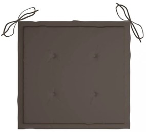 4 db tömör tíkfa kerti szék tópszínű párnával