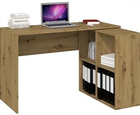 MALAX 2x2 számítógépes íróasztal polcokkal kézműves tölgy