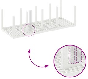 11 darabos Kert Étkezőszett Párnázott Fehér Poli Rattan