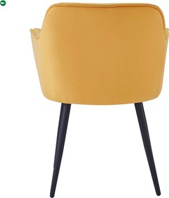 Dizájnos fotel, sárga Velvet szövet, FEDRIS NEW