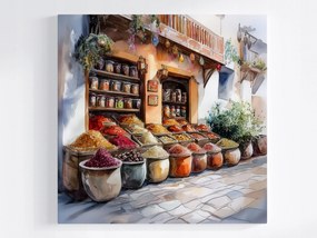 Vászonkép Canvas Arab Bazár Piac Fűszerbolt Gyógynövények 80x80