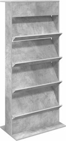 vidaXL Magazin állvány polcokkal Beton Szürke 70 x 41 x 156 cm Faanyag