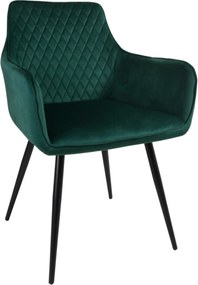 Fotel Dankor Design Lisszabon velúr zöld üveg lábak fekete