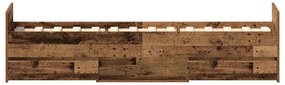 antik fa szerelt fa ágykeret matrac nélkül 90x200 cm