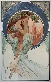 Mucha, Alphonse Marie - Festmény reprodukció Poetry - by Mucha, 1898., (24.6 x 40 cm)