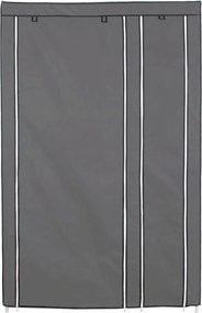 Szövet ruhatároló szekrény hordozható gardrób, szürke 110x45x175cm