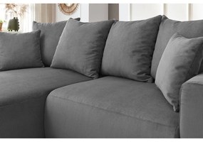 Szürke bársony sarokkanapé Enjoy – Bobochic Paris