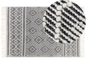 Fekete és fehér gyapjúszőnyeg 160 x 230 cm SAVUCA Beliani