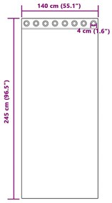 Függönyök függönyökkel 2 pcs Fekete 245x140cm Poliészter