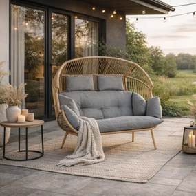 Sofa Ogrodowa Dwuosobowa KORYNT Szary