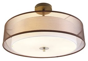 Modern mennyezeti lámpa barna fehér 50 cm 3-es lámpákkal - Drum Duo