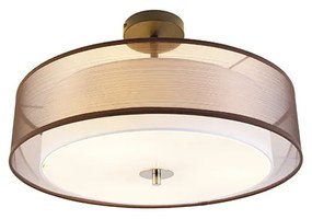 Modern mennyezeti lámpa barna, fehér 50 cm-es 3 fényű - Drum Duo