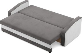 Hewlet kanapéágy, szövet anyag, hab töltet, szürke - fehér