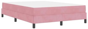 Boxspring ágy matraccal Rózsaszín 140 x 190 cm Bársony
