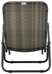 Szürke összecsukható polyrattan napozóágy