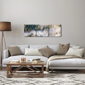 Fák képe a ködben (órával) (90x30 cm)