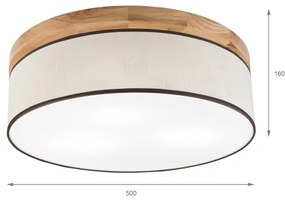 Brilagi - LED Mennyezeti lámpa BELLADONNA 3xE27/15W/230V átm. 50 cm krémes/tölgy